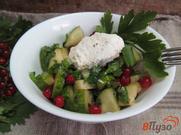 фото рецепта: Огуречный салат с красной смородиной