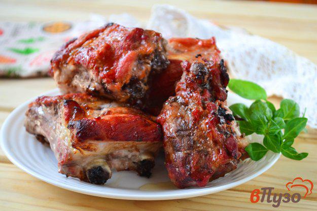 фото рецепта: Свиные ребрышки с кетчупом в духовке