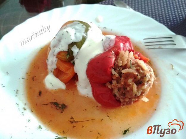 фото рецепта: Болгарский перец фаршированный мясом и рисом