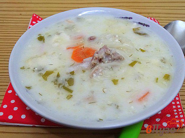 фото рецепта: Куриный суп с вермишелью и сыром