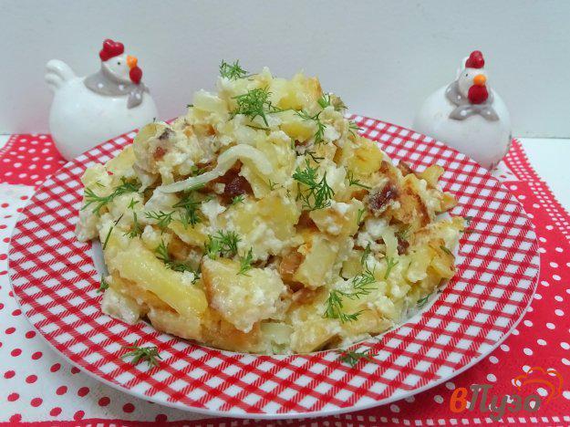 фото рецепта: Картофель жареный с чесноком и сметаной