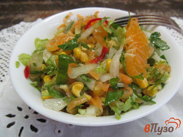 фото рецепта: Салат из пекинской капусты с мандарином и тыквой