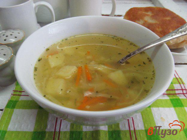 фото рецепта: Овощной суп на курином бульоне с пшеничной крупой