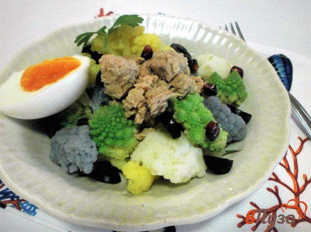 фото рецепта: Цветной салат из цветной капусты и тунца