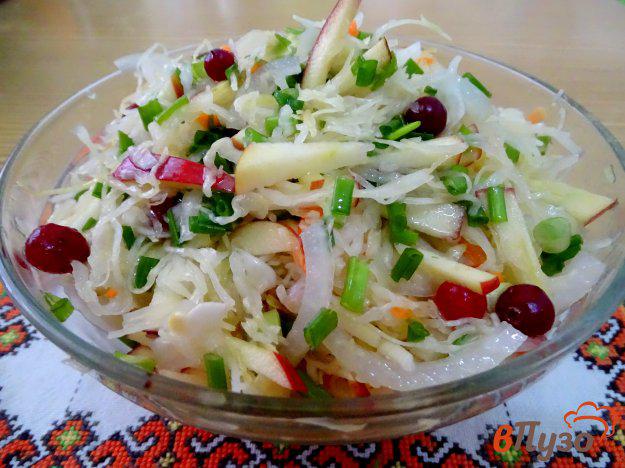 фото рецепта: Салат из квашеной капусты с клюквой и яблоком