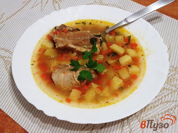 фото рецепта: Овощной суп со свиными ребрышками