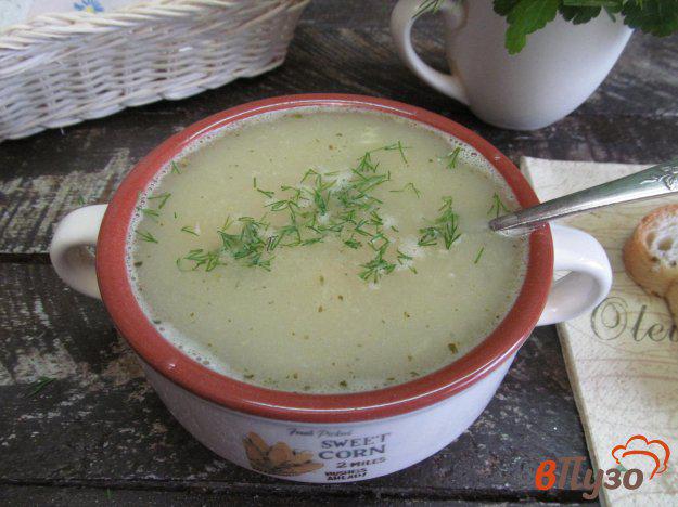 фото рецепта: Овощной суп с кукурузной крупой и консервированным горошком