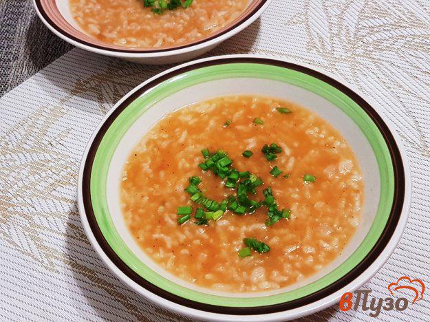 фото рецепта: Томатный суп с рисом и овощами