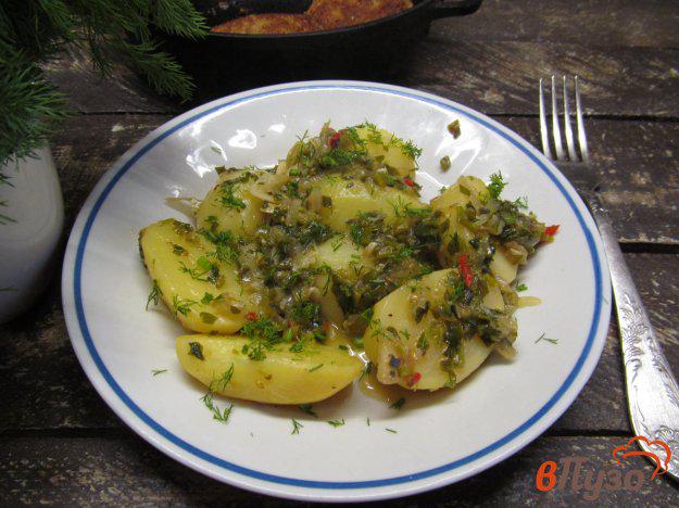 фото рецепта: Ароматный картофель в соусе из петрушки