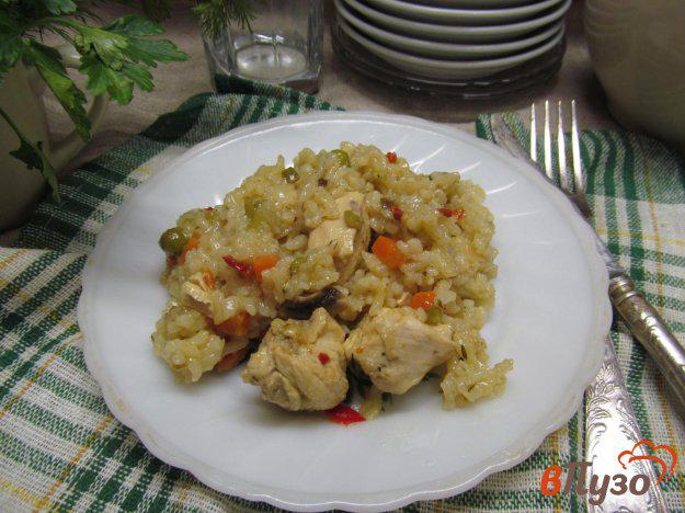 фото рецепта: Куриное филе с овощами и рисом