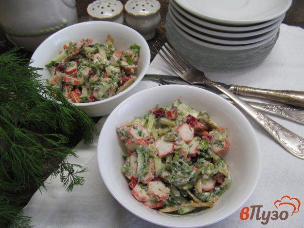 фото рецепта: Крабовый салат в сметанной заправке
