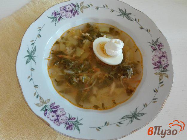 фото рецепта: Капустный суп со щавелем и перловой крупой