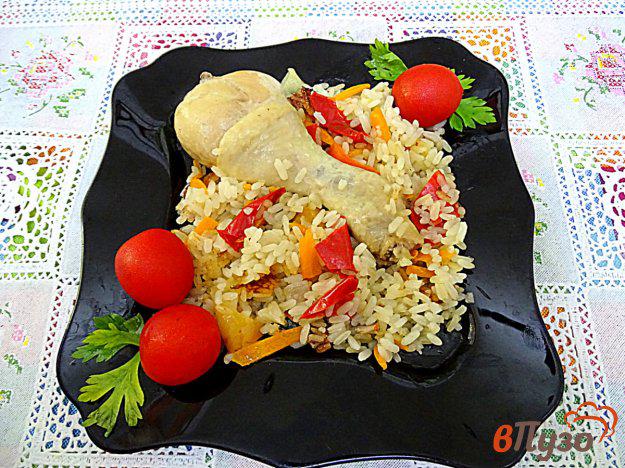 фото рецепта: Куриные голени с рисом и овощами