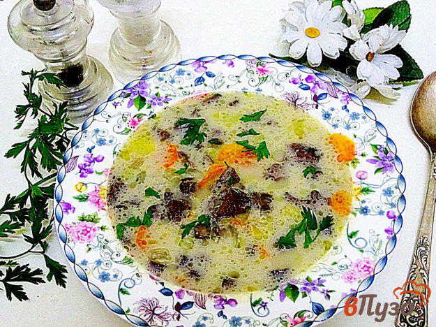 фото рецепта: Суп с маслятами и плавленым сыром