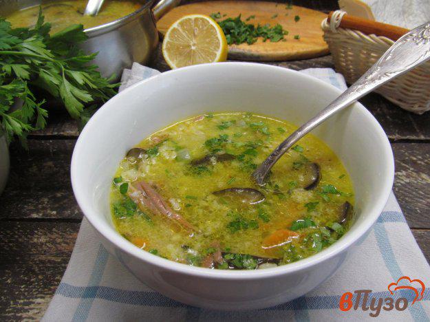фото рецепта: Рисовый суп с баклажаном