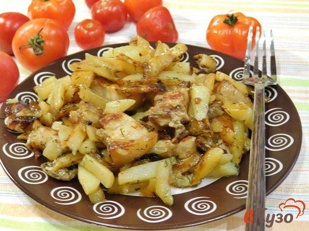 фото рецепта: Жареный картофель с поджаркой из свинины