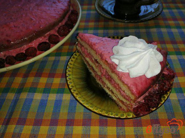 фото рецепта: Пирог с малиновым кремом и безе