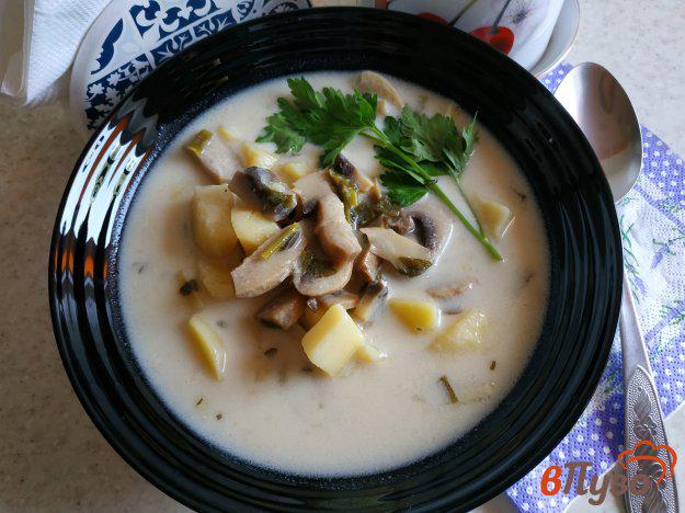 фото рецепта: Суп с грибами и плавленым сыром