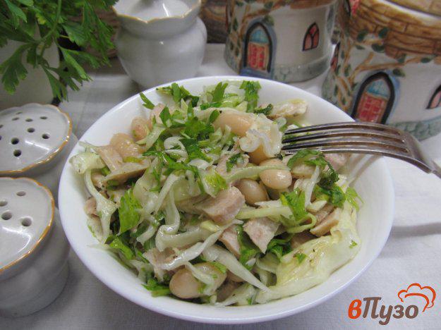 фото рецепта: Салат с капустой фасолью и индейкой