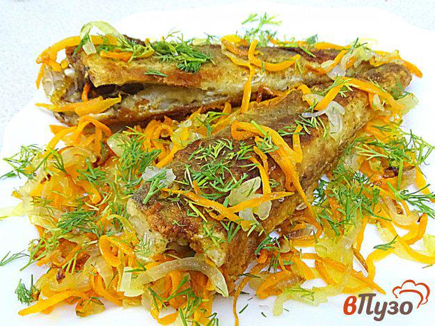 фото рецепта: Рыба жареная на овощной подушке