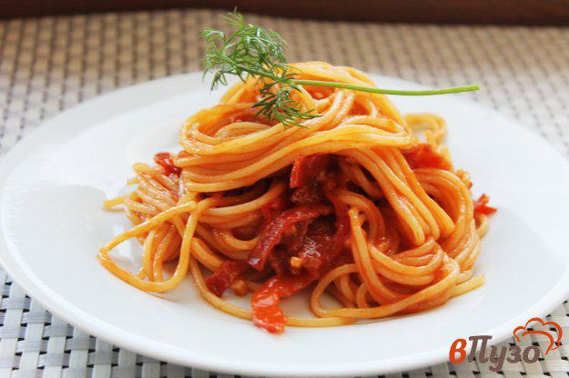 фото рецепта: Спагетти с салями и перцем