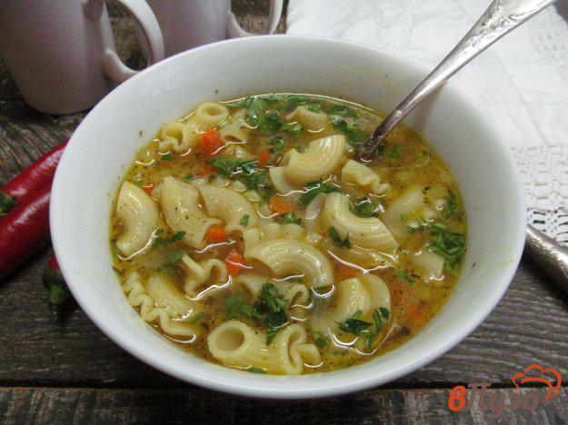 фото рецепта: Густой суп с пастой и овощами