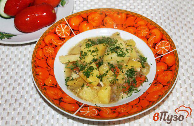 фото рецепта: Тушеный картофель с баклажаном и кабачком