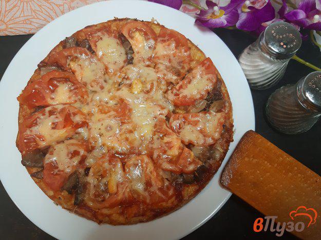 фото рецепта: Пицца из кабачка с грибами