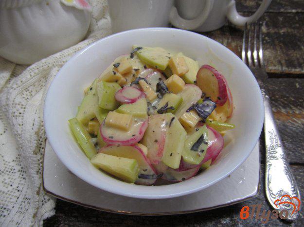 фото рецепта: Салат из редиса яблока и сыра