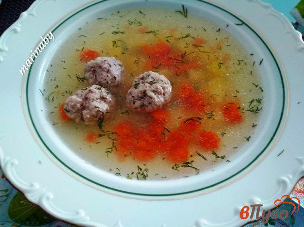 фото рецепта: Суп с фрикадельками на курином бульоне