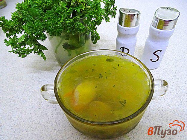 фото рецепта: Суп с сосисками и зелёным горошком