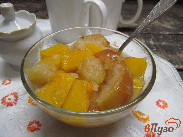 фото рецепта: Десерт из тыквы и яблока в соке ананаса