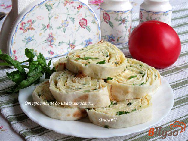 фото рецепта: Лаваш с картофелем, сыром и зеленью