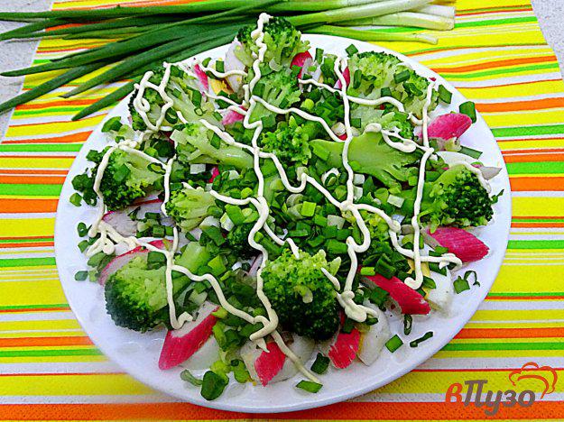 фото рецепта: Салат из брокколи, крабовых палочек и яиц
