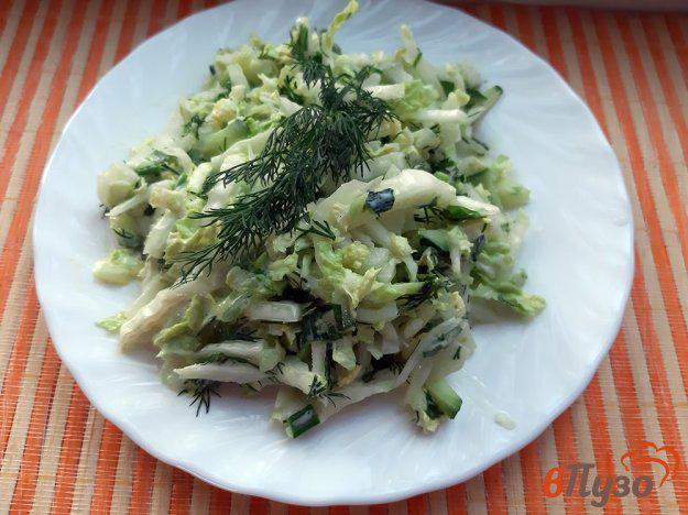фото рецепта: Салат из пекинской капусты с заправкой из соевого соуса