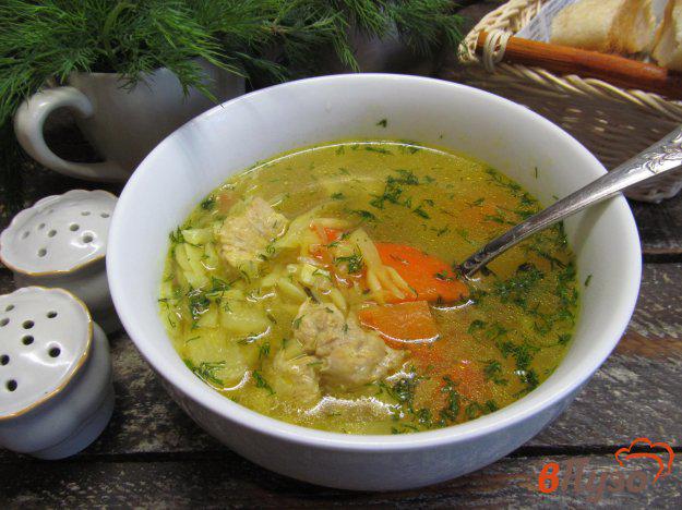фото рецепта: Суп из индейки с капустой и пастой орзо