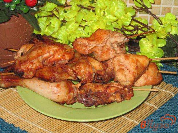 фото рецепта: Курица запеченная на шпажках в духовке
