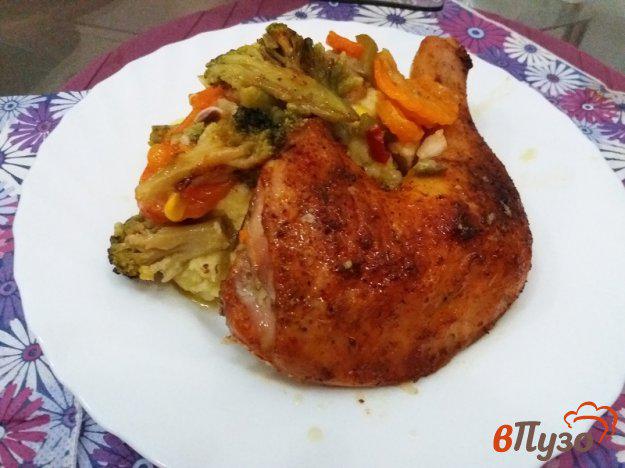 фото рецепта: Куриные окорочка запеченные с овощами