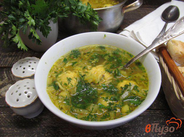 фото рецепта: Восточный суп с вермишелью капустой и фрикадельками