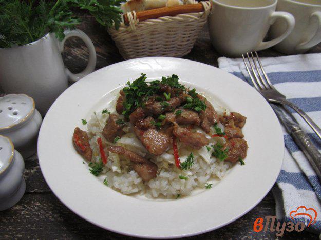 фото рецепта: Свинина с рисом и пекинской капустой