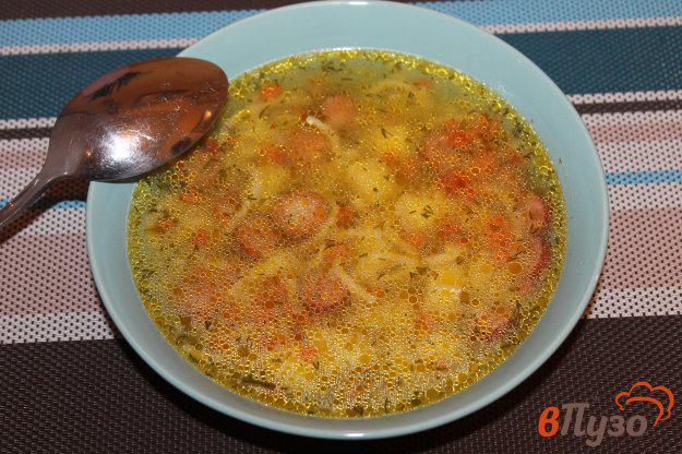 фото рецепта: Суп с копчеными колбасками и вермишелью