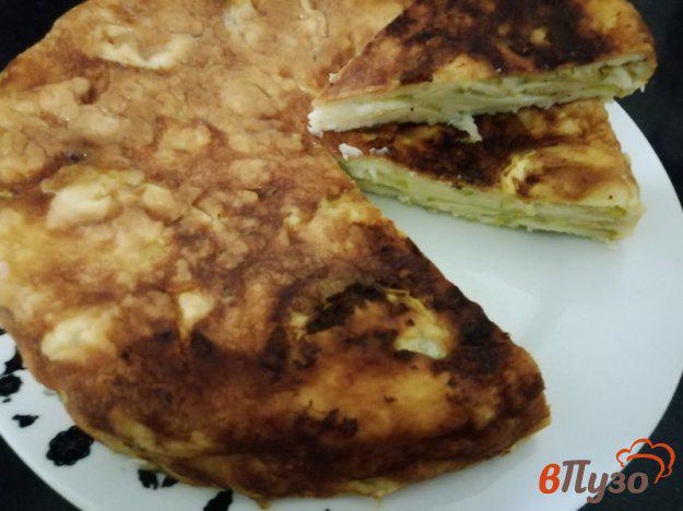 фото рецепта: Пирог закусочный с кабачками в мультиварке
