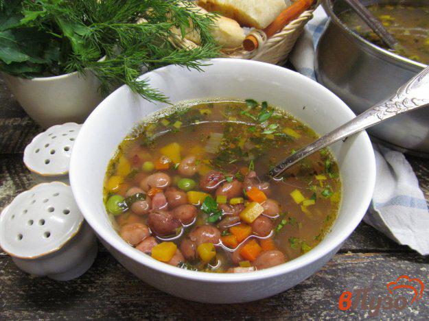 фото рецепта: Овощной суп с горошком и ветчиной
