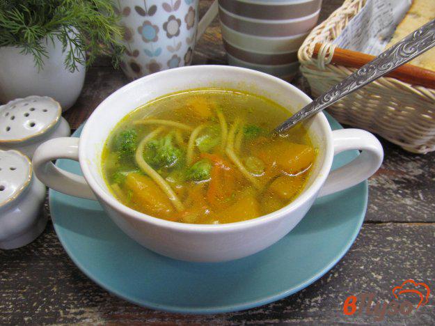 фото рецепта: Суп из брокколи с гречневой лапшой