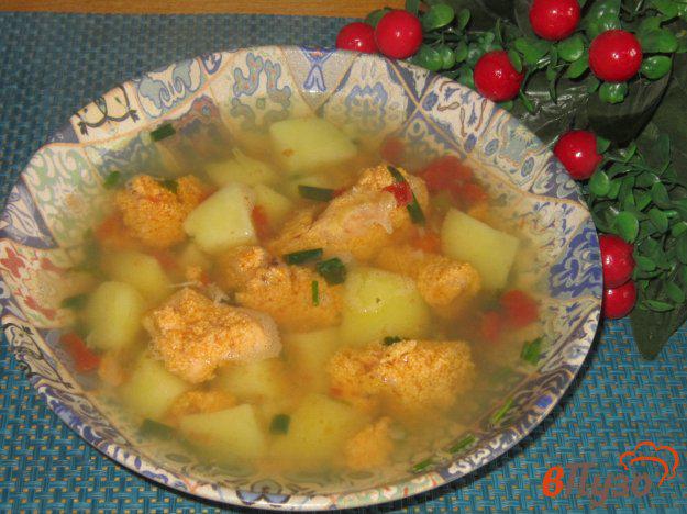 фото рецепта: Суп из икры шарана с помидорами и картофелем
