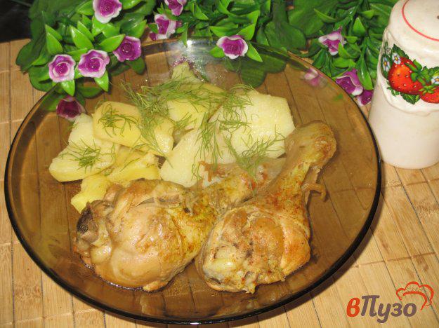 фото рецепта: Куриные голени томленные в сковороде