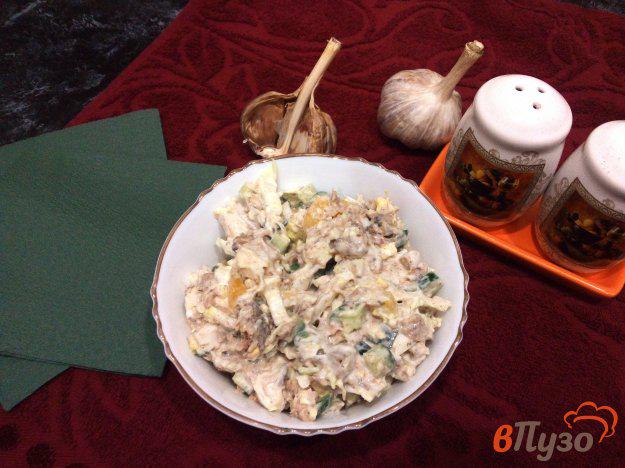 фото рецепта: Салат с тунцом ,яйцами и пекинской капустой