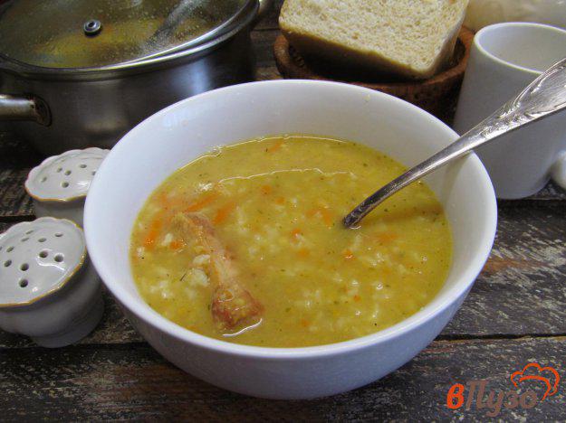 фото рецепта: Гороховый суп с рисом