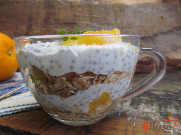 фото рецепта: Десерт из йогурта с апельсином и овсяными хлопьями