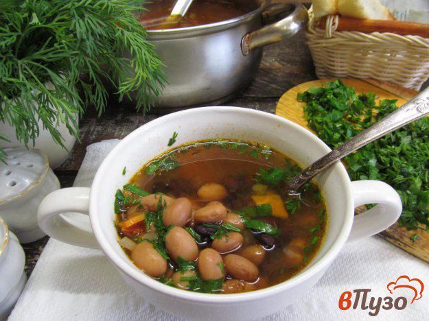 фото рецепта: Греческий томатный суп с фасолью